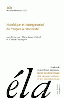 Études de linguistique appliquée, no 160
